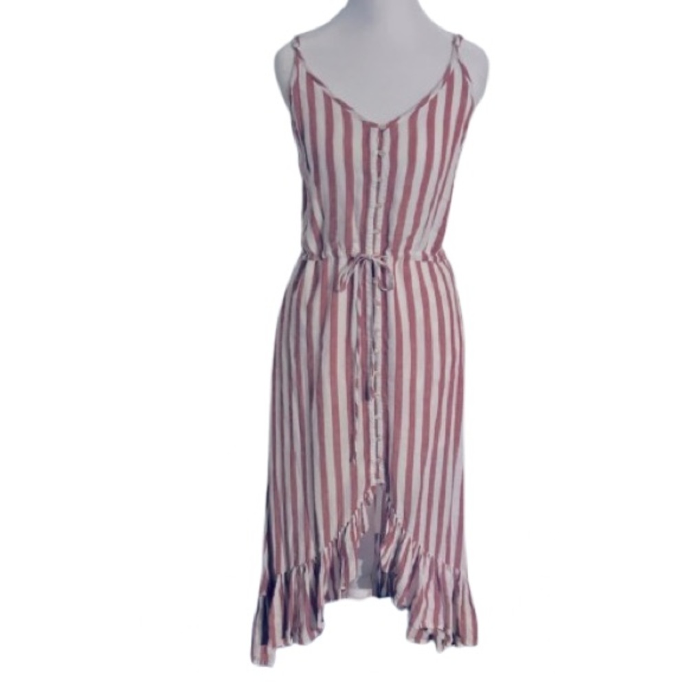 RAILS Pink Red White Striped Sundress Sleeveless Strap XS Nantucket Nautical